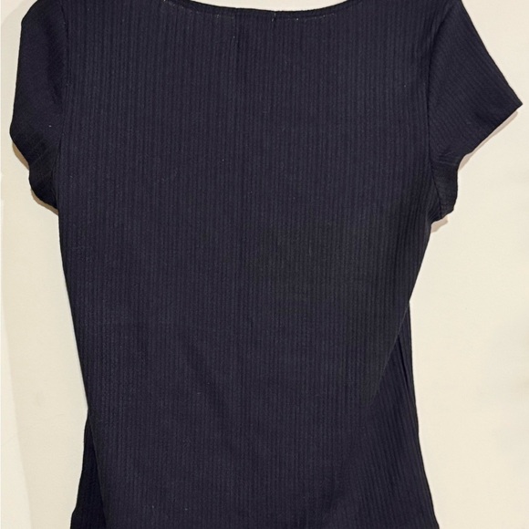 Women's Black Ribbed Top - Picture 2 of 3